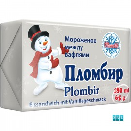 Vanília ízű fagylalt szendvics ”Plombir” 180ml
